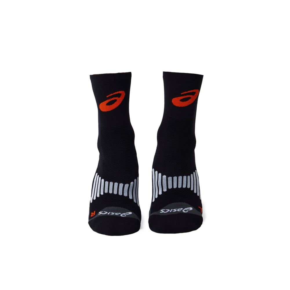 Meia Crew Senna Samurai - Unissex - Preto/Laranja