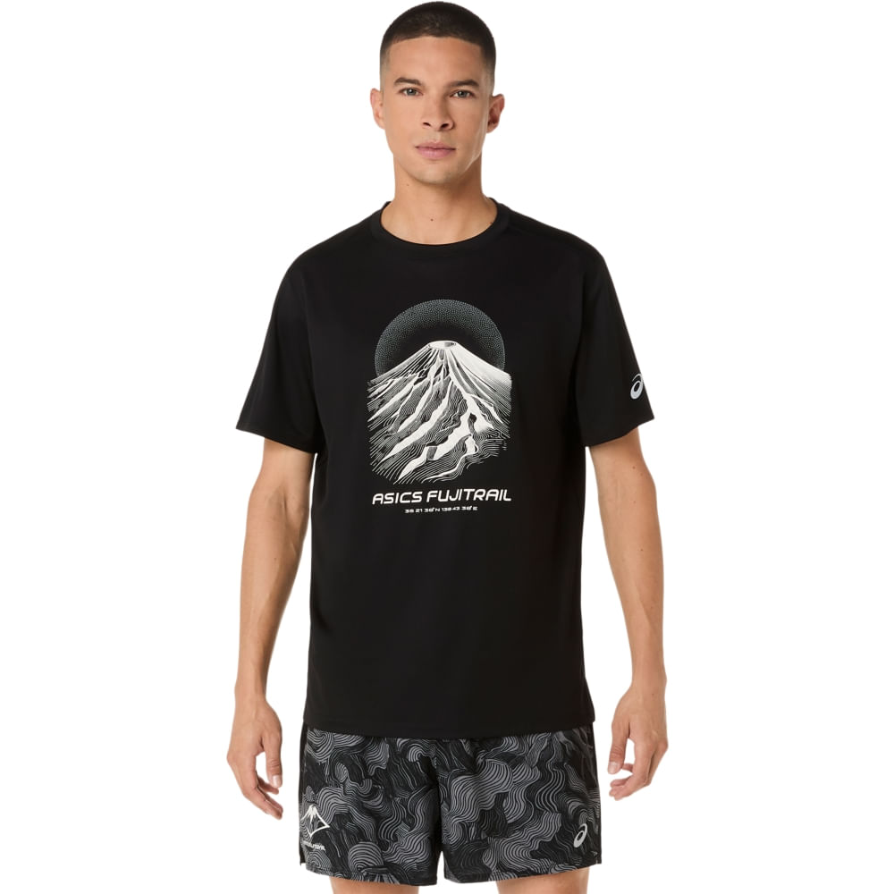 Camiseta Fujitrail Logo Ss Top - Preto/Creme