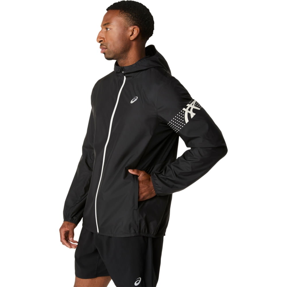 Jaqueta ASICS Icon - Masculino - Preto/Creme - tam: M — foto 2