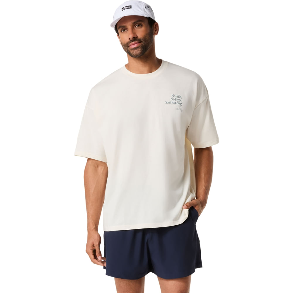 Camiseta Runner Graphic Relaxed - Creme - tam: 3G