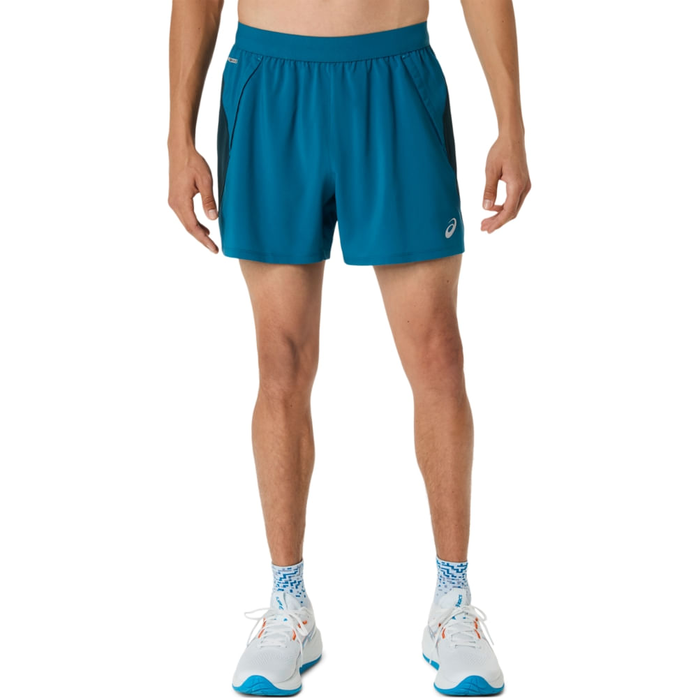 Shorts ASICS Road 5In - Masculino - Verde/Amarelo