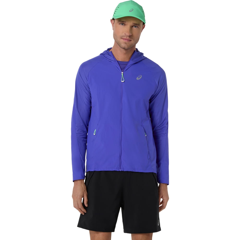 Jaqueta ASICS Road Packable - Masculino - Azul/Verde
