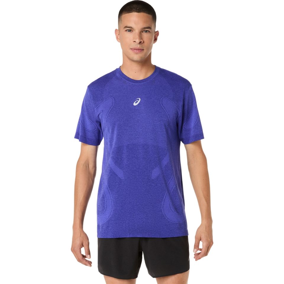 Camiseta Asics Road Seamless - Masculino - Azul/Roxo