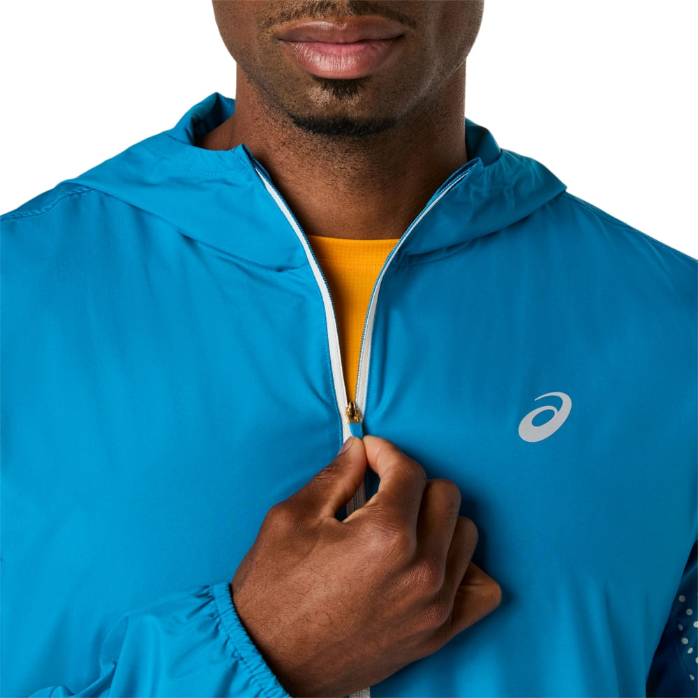 Jaqueta ASICS Icon - Masculino - Azul/Creme - tam: G — foto 3