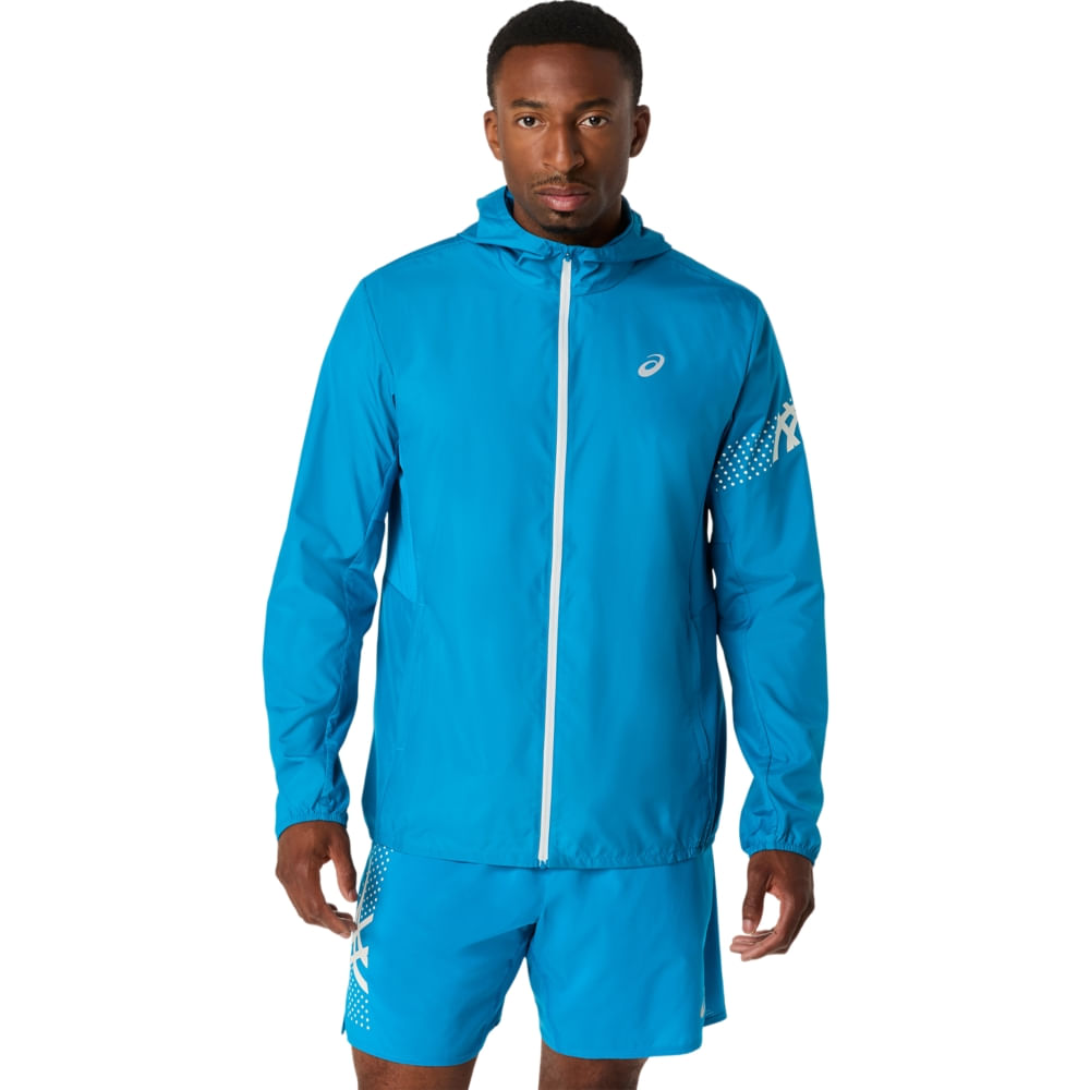 Jaqueta ASICS Icon - Masculino - Azul/Creme - tam: GG