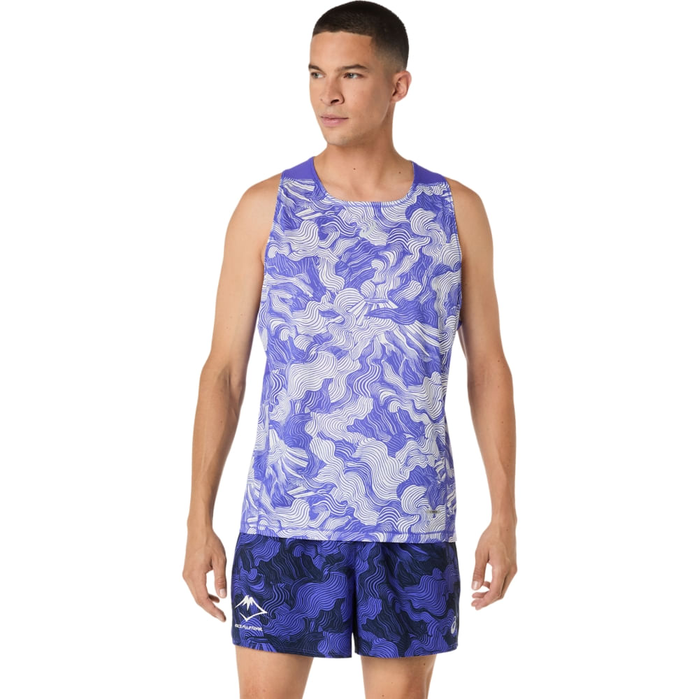 Camiseta Regata Fujitrail Singlet - Azul/Creme - tam: M