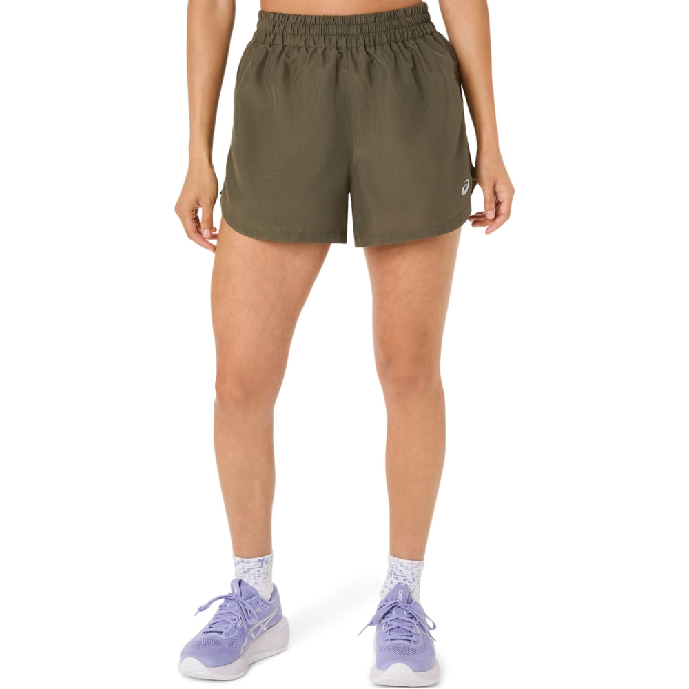 Shorts ASICS Nagino Run Adjustable 4In - Feminino - Verde - tam: P