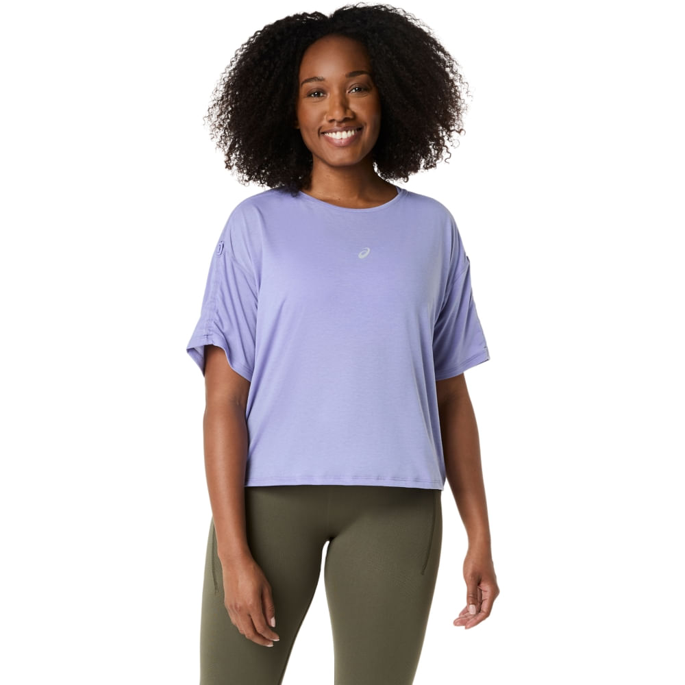 Camiseta ASICS Nagino Run Adjustable - Feminino - Roxo - tam: G