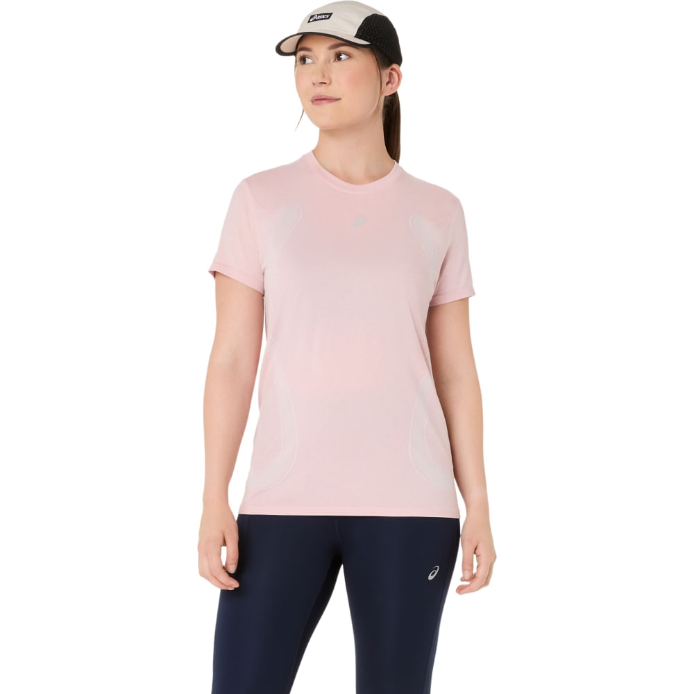 Camiseta ASICS Road Seamless - Feminino - Rosa - tam: G