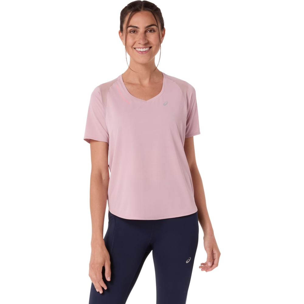 Camiseta Road V-Neck Ss Top - Rosa