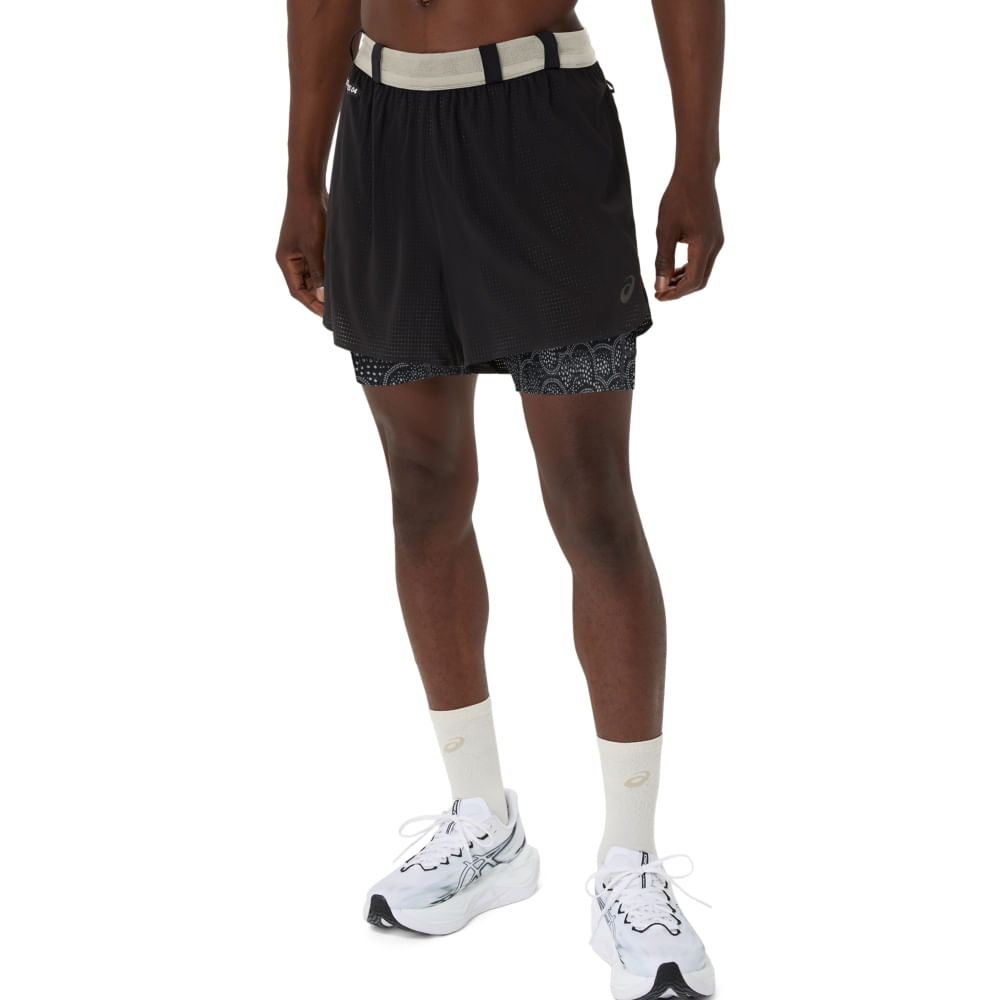 Shorts Limited Series Metarun 4In 2-N-1 - Preto/Creme - tam: PP