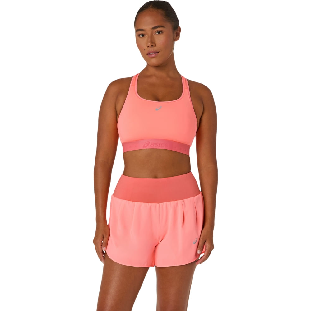 Top ASICS Road Compression - Feminino - Coral