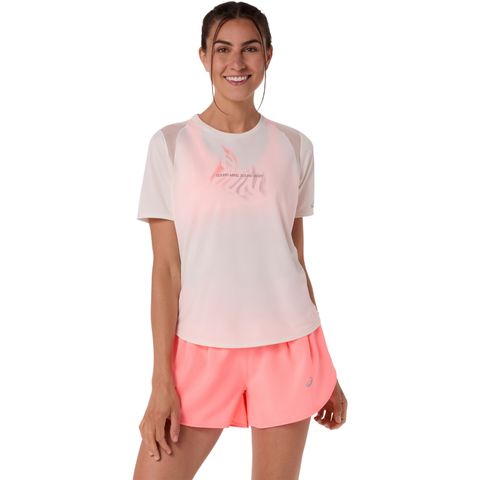 Camiseta Road Graphic Ss Top - Creme — ASICS