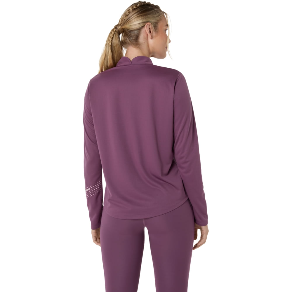 Camiseta Manga Longa Icon 1/2 Zip Ls Top - Roxo - tam: 3G