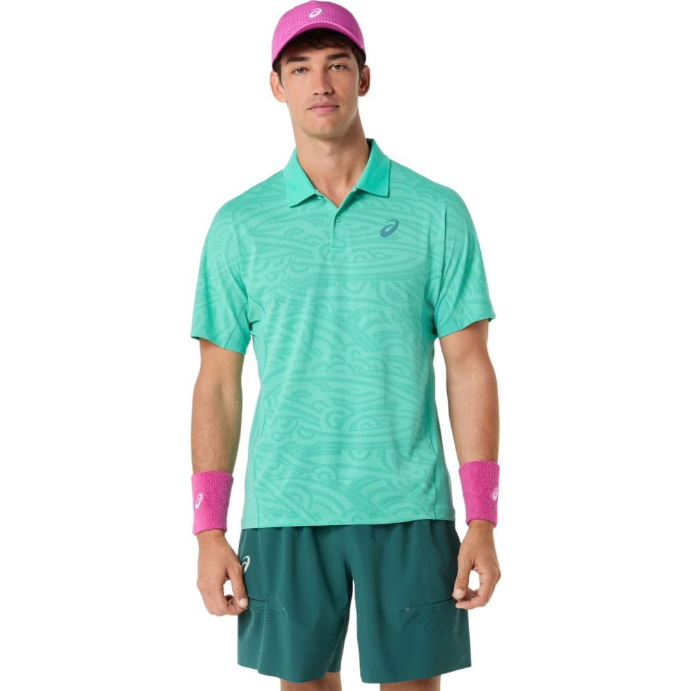 Camisa ASICS Match Jacquard Polo - Masculino - Verde