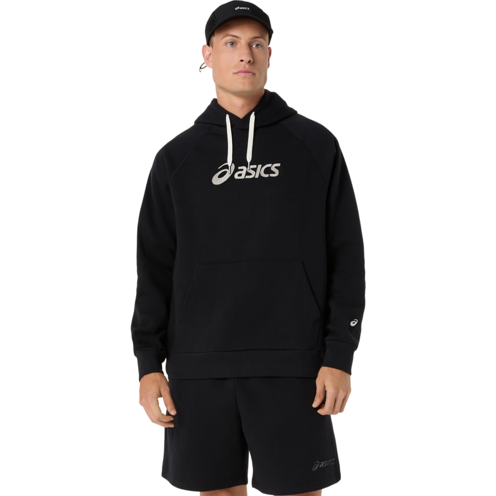 Blusa Moletom Asics Logo Fleece - Preto - tam: 3G