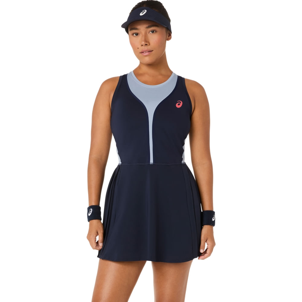 Vestido Match Pleat - Azul