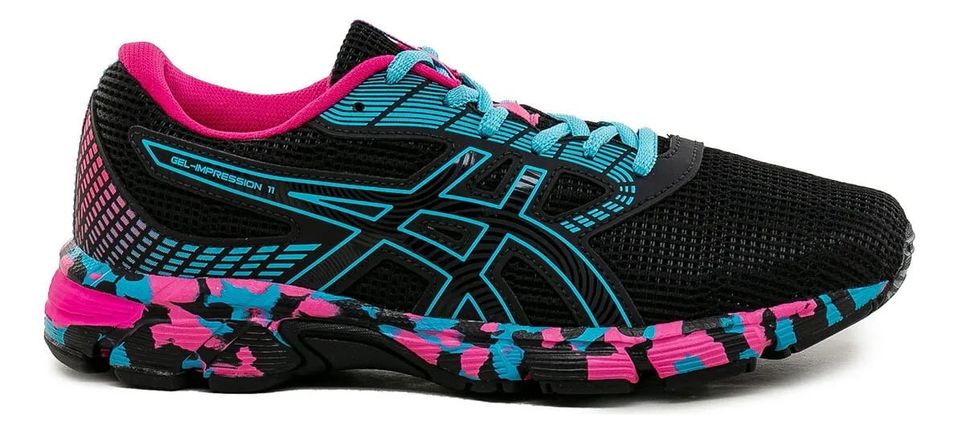 Tênis Asics Gel-Impression 11 - Feminino - Preto/Azul