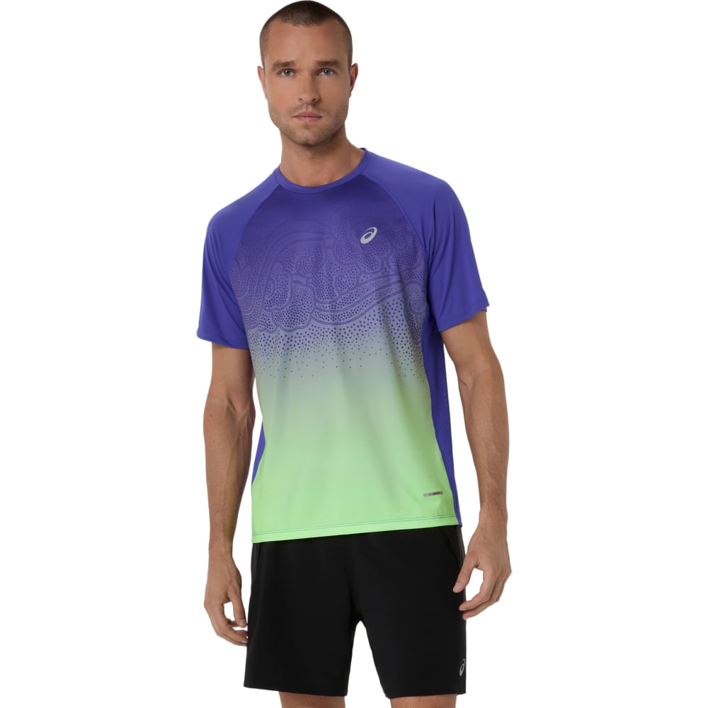 Camiseta Road Fade Ss Top - Azul/Verde - tam: P