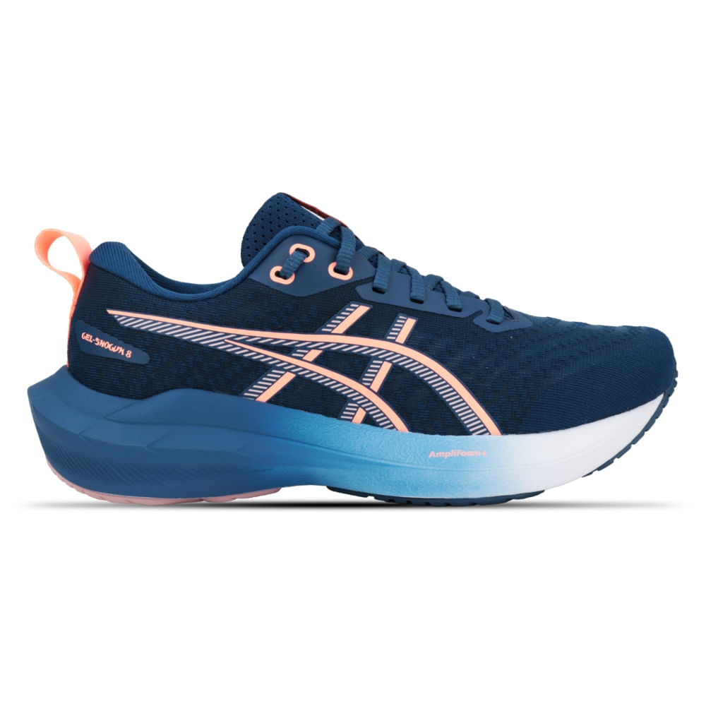 Tênis ASICS GEL-Shogun 8 - Feminino - Azul/Rosa