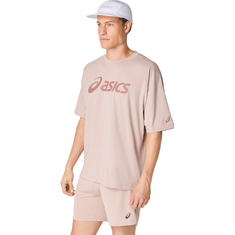 Camiseta ASICS Graphic Relax Fit - Masculino - Rosa - tam: G