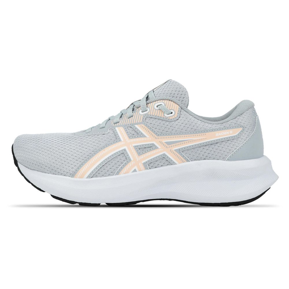 Tênis ASICS Raiden 5 - Feminino - Cinza/Branco