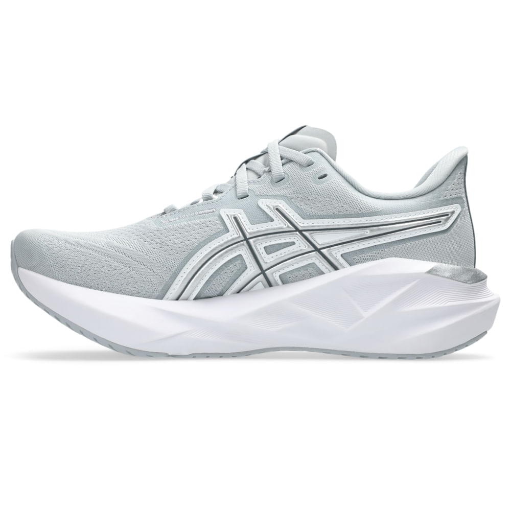 Tênis ASICS Novablast 5 ATC - Feminino - Cinza/Prata