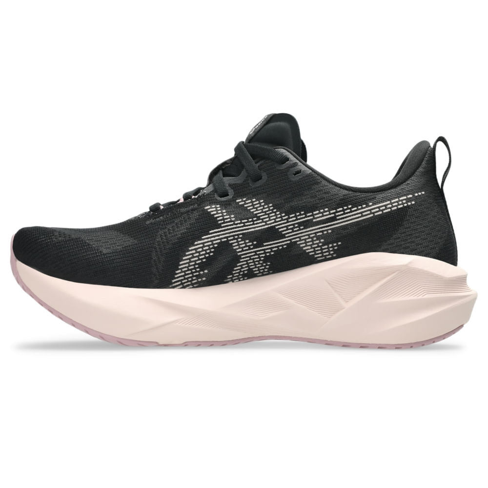 Tênis ASICS Novablast 5 - Feminino - Preto/Rosa - ASICS Brasil
