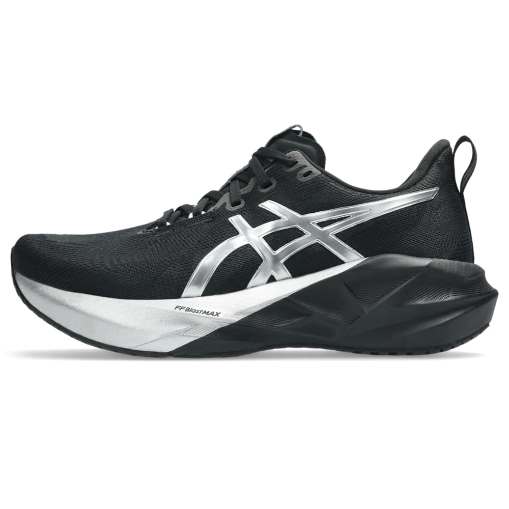 Tênis ASICS Novablast 5 Platinum - Feminino - Prata/Preto