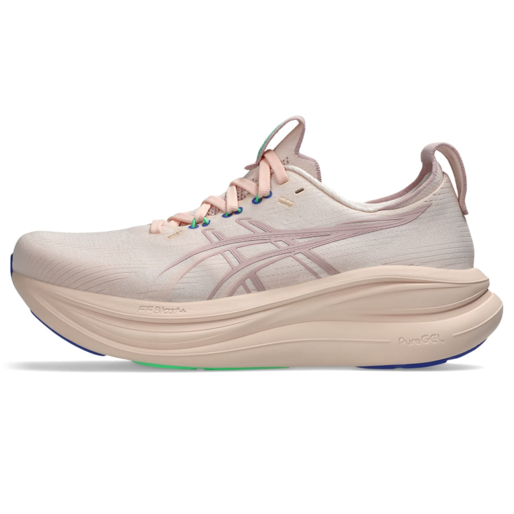 Tênis ASICS GEL Nimbus 28 – Feminino – Rosa/Bege