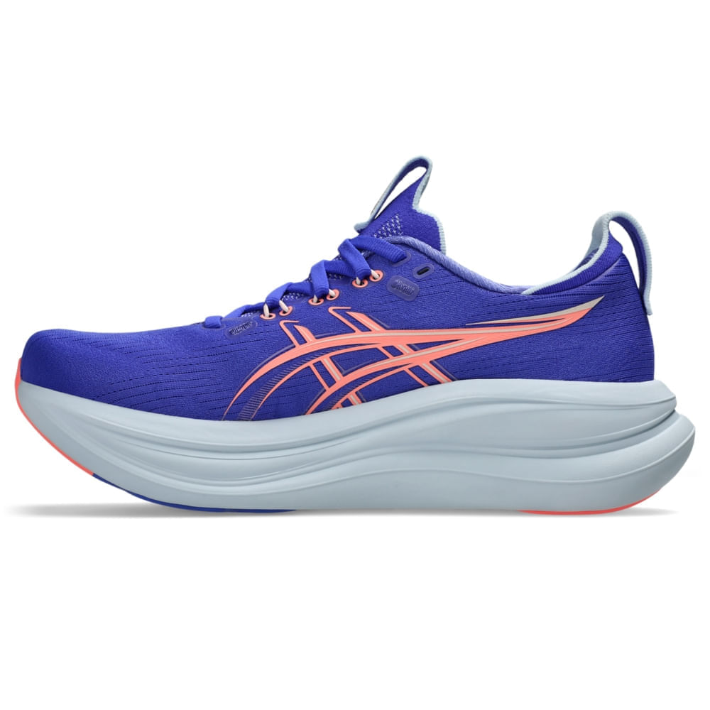 Tênis ASICS GEL Nimbus 28 - Feminino - Azul/Rosa