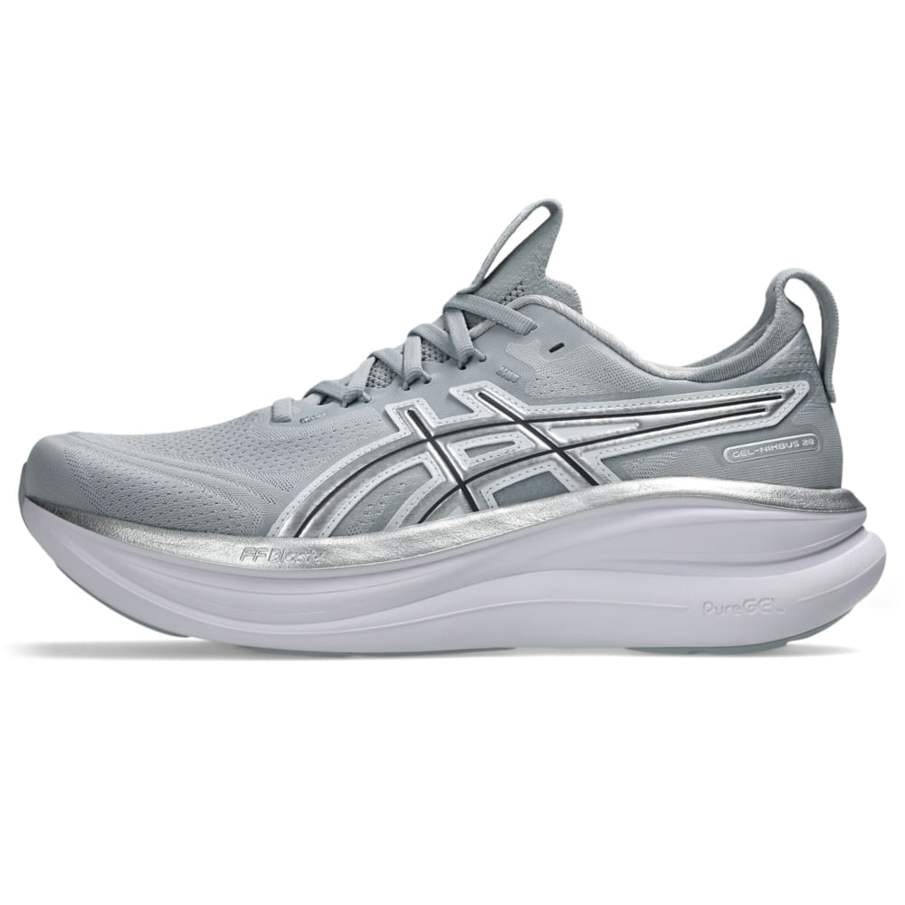 Tênis ASICS GEL Nimbus 28 Platinum – Masculino – Cinza/Prata