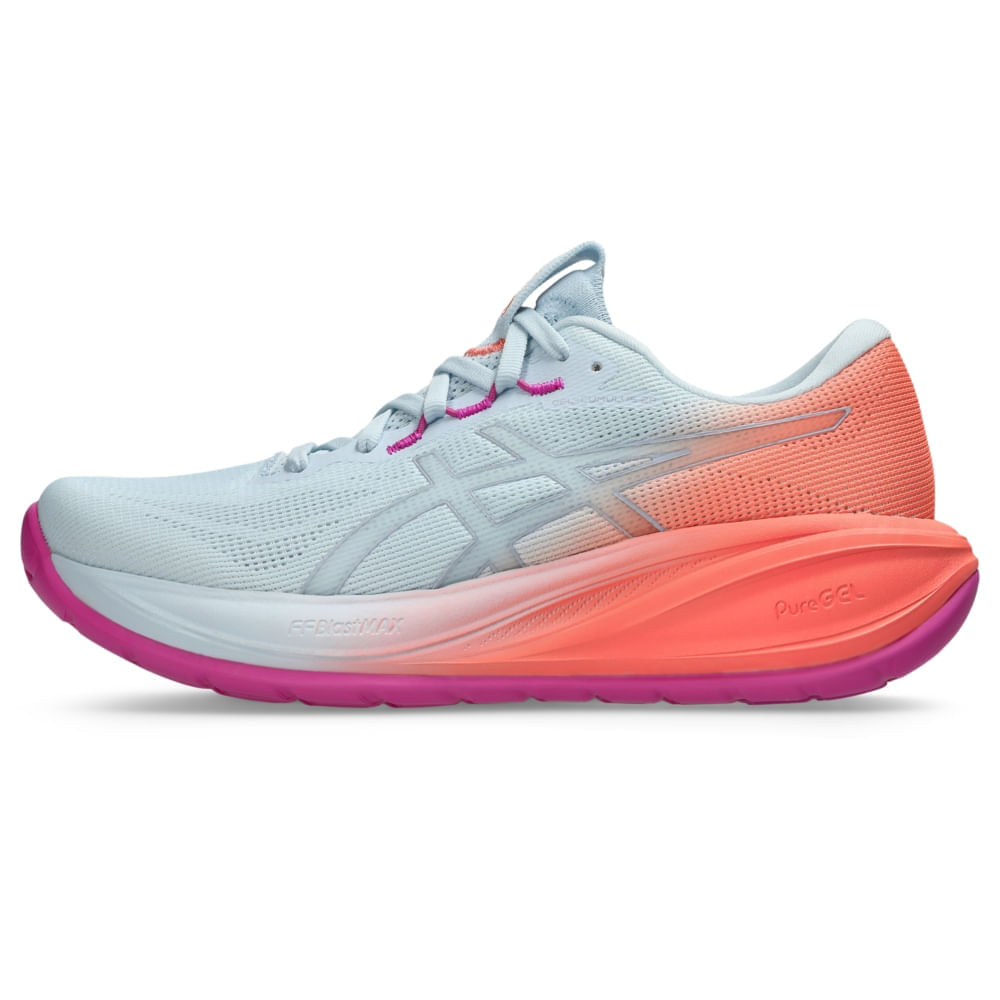 Tênis ASICS GEL-Cumulus 28 - Feminino - Azul/Rosa