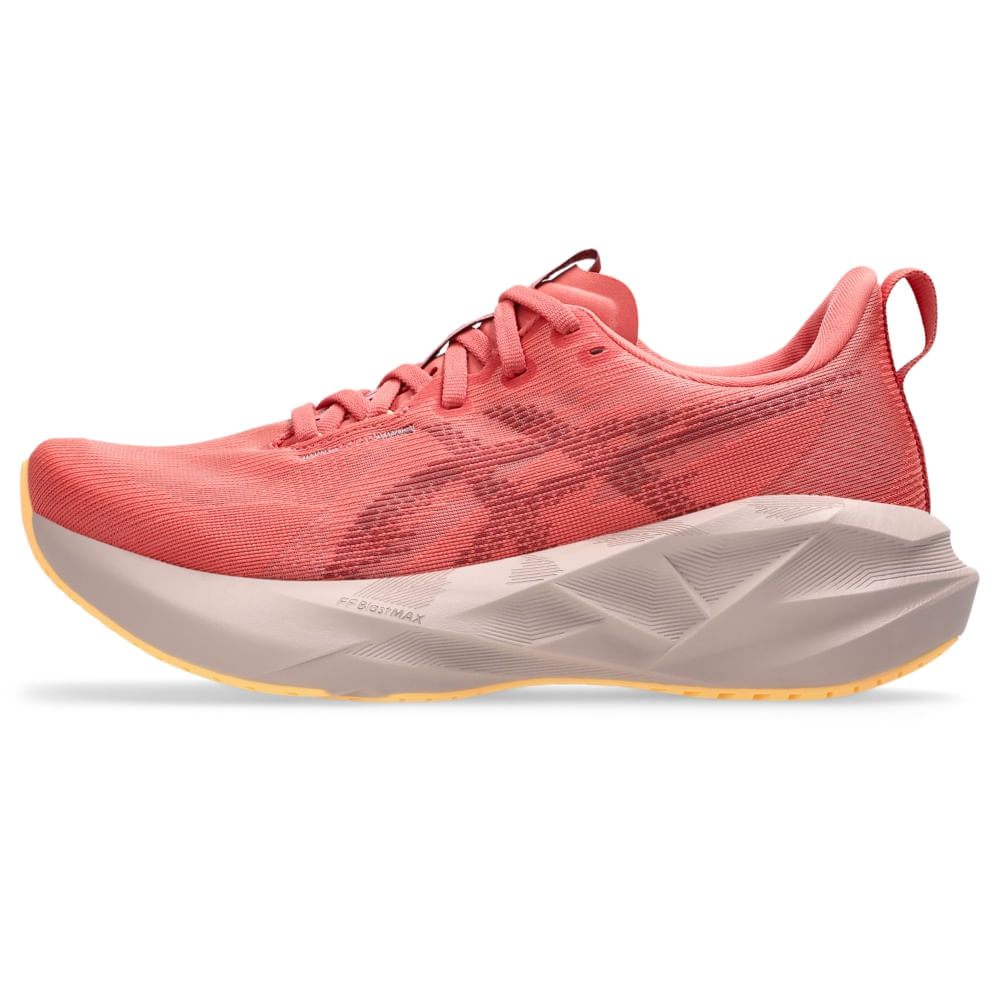 Tênis ASICS Novablast 5 – Feminino – Rosa/Roxo