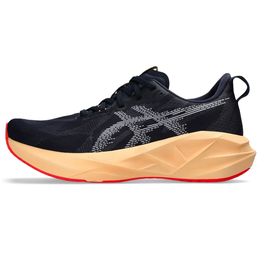 Tênis ASICS Novablast 5 – Masculino – Azul/Laranja