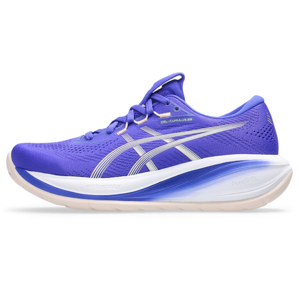 Tênis ASICS GEL-Cumulus 28 - Feminino - Azul/Bege