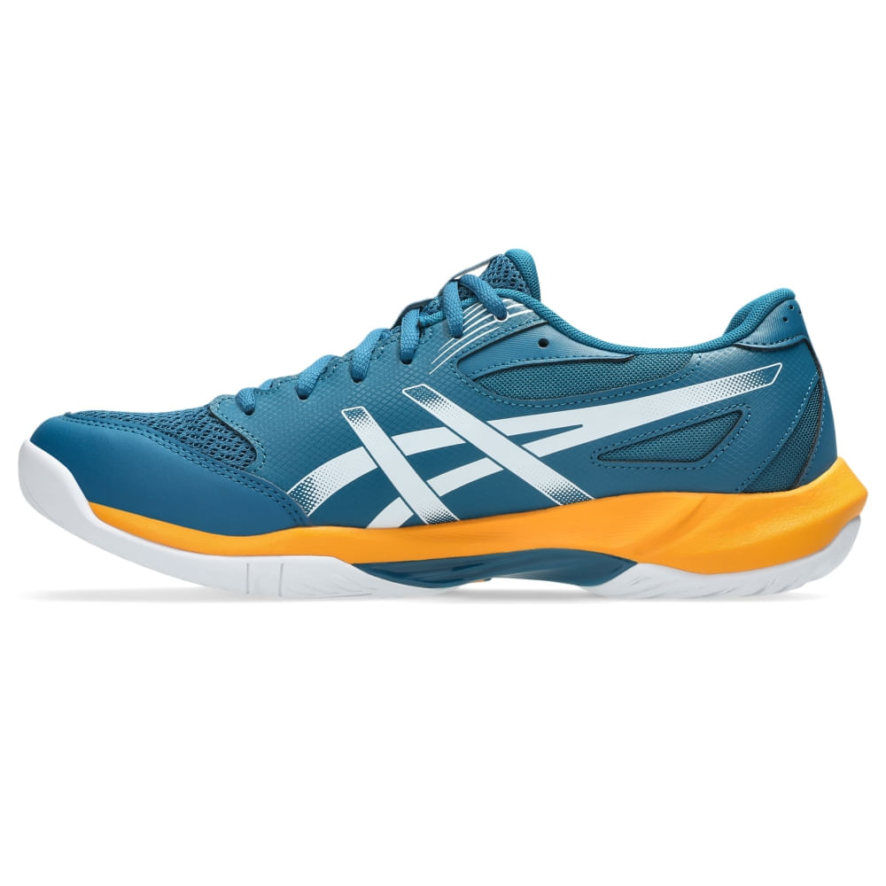 Tênis ASICS Gel-Rocket 12 - Masculino - Azul/Laranja