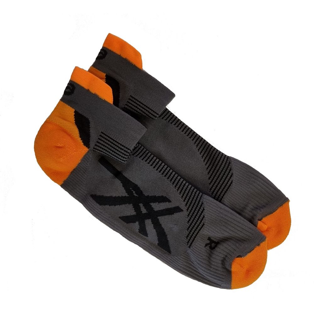 Meia ASICS Tech Single - Unissex - Cinza com Laranja - tam: 34 ao 38 Menor preço em Meia ASICS Tech Single - Unissex - Cinza com Laranja - tam: 34 ao 38