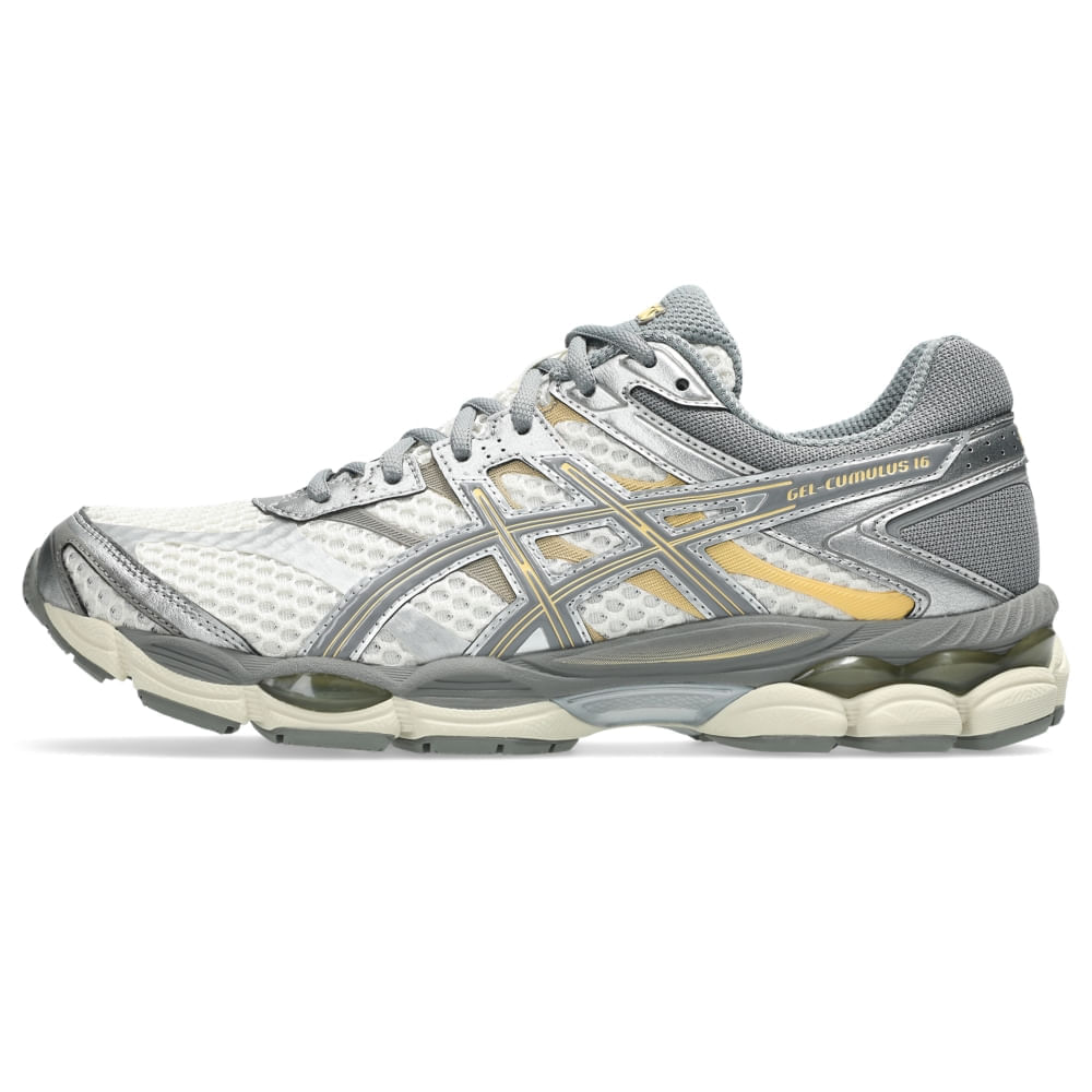 Tênis ASICS Gel Cumulus 16 - Unissex - Bege/Cinza