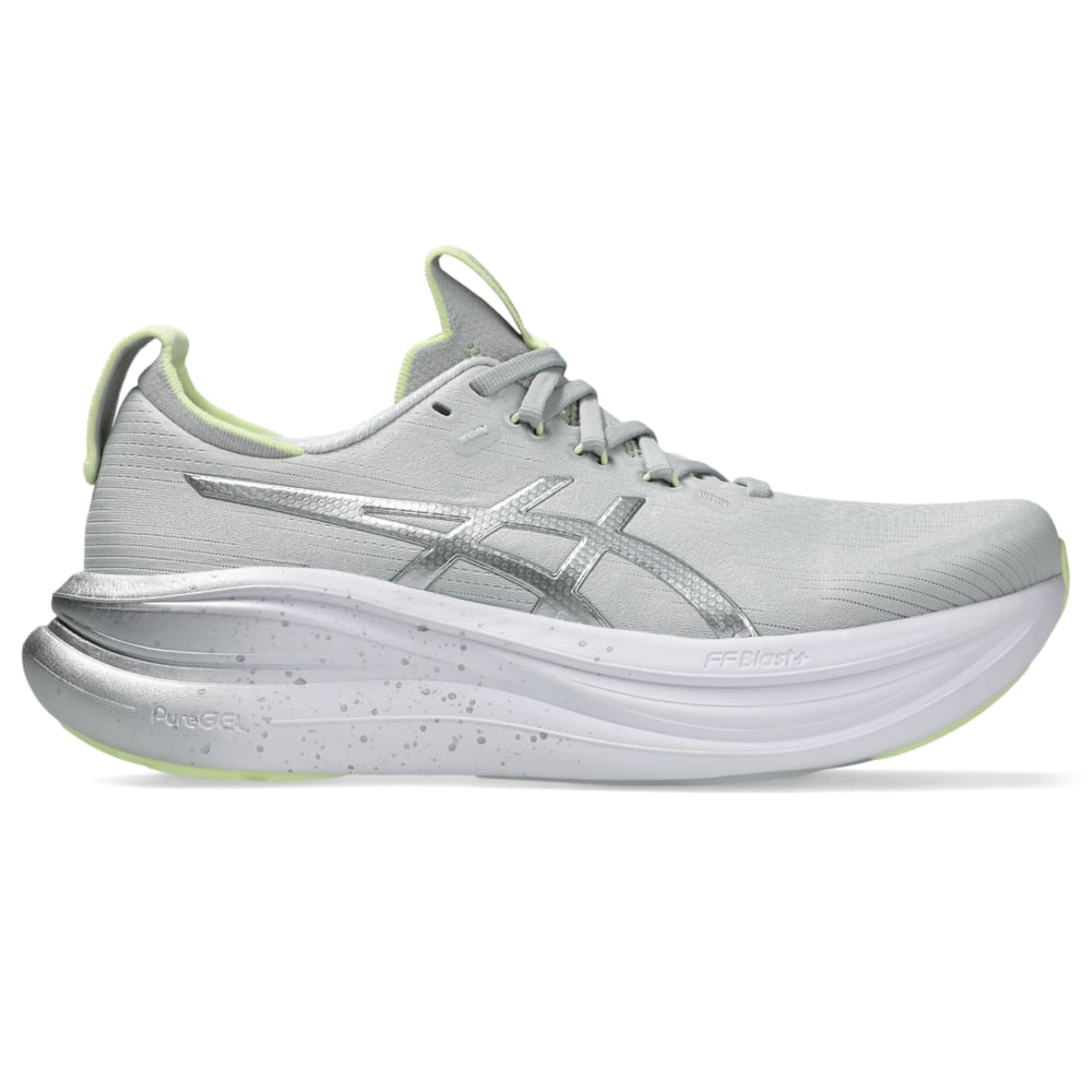 Tênis ASICS Gel- Nimbus 28 Platinum - Prata/Verde - tam: 39
