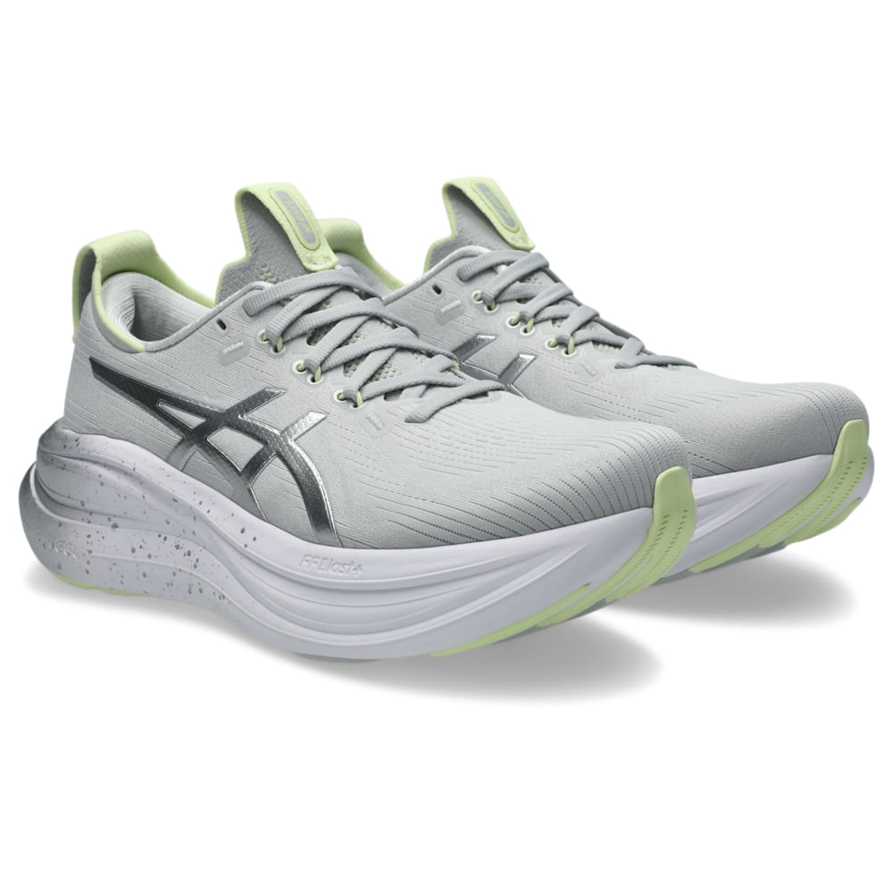 Tênis ASICS Gel- Nimbus 28 Platinum - Prata/Verde - tam: 41 — foto 5