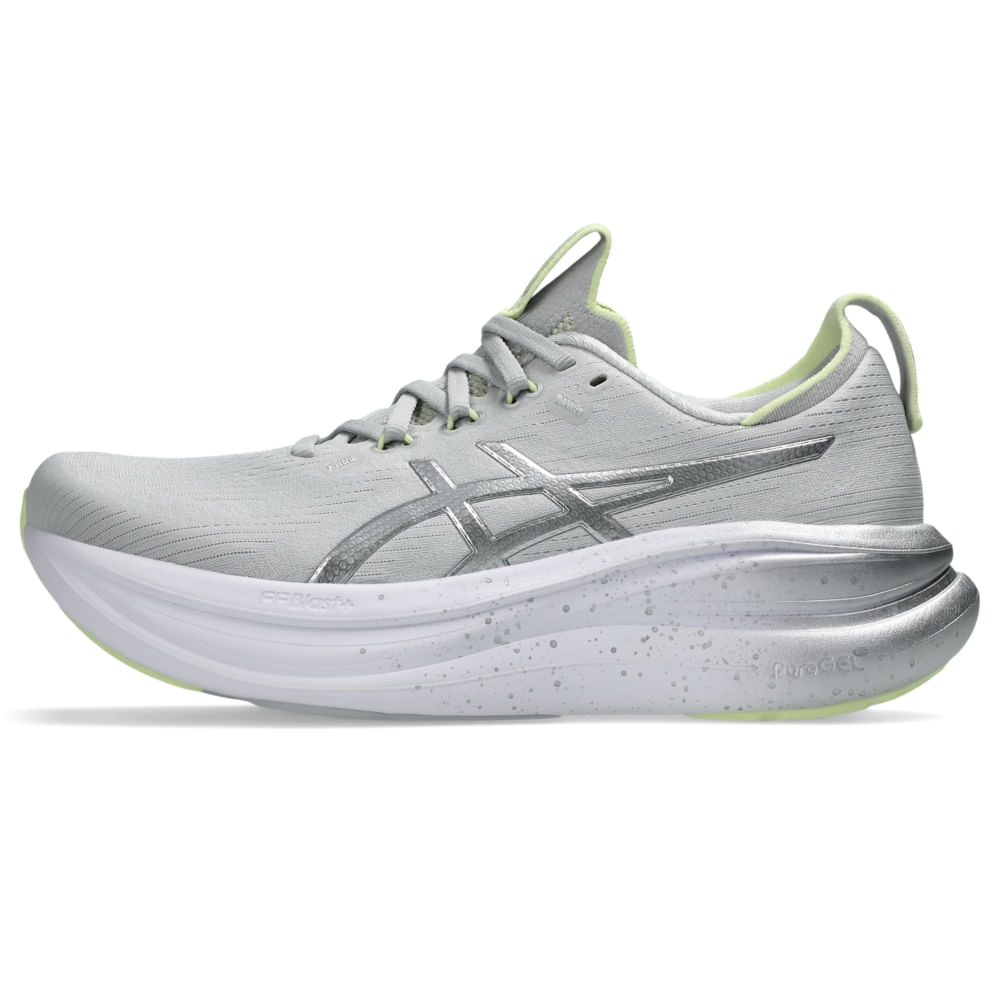 Tênis ASICS Gel- Nimbus 28 Platinum - Prata/Verde - tam: 41 — foto 7