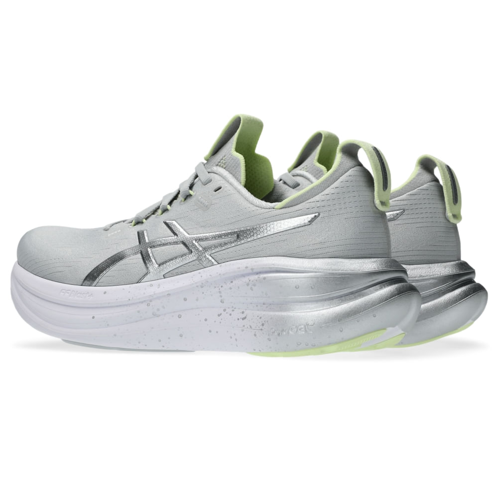 Tênis ASICS Gel- Nimbus 28 Platinum - Prata/Verde - tam: 43 — foto 4