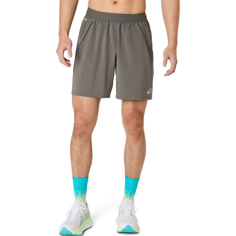 Shorts ASICS Road 2-N-1 7In - Masculino - TRUFFLE GREY - tam: G