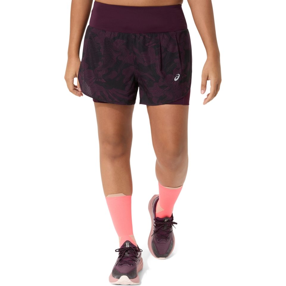 Road All Over Print 2-N-1 3.5in Short - Vinho