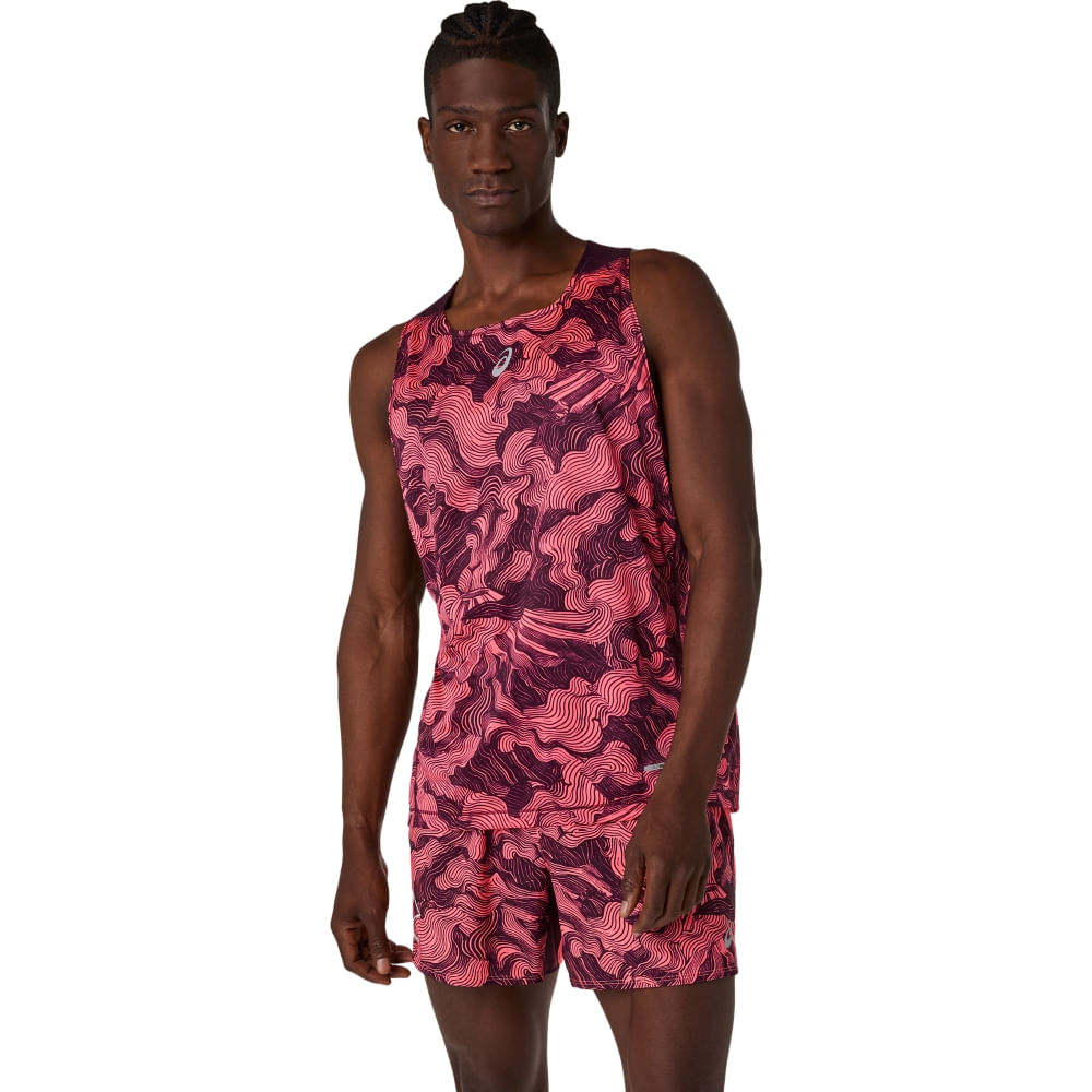 Camiseta Regata Fujitrail Singlet - Rosa/Roxo - tam: 3G