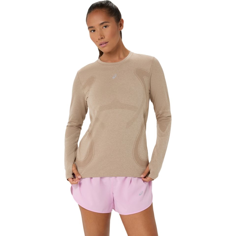Camiseta Asics Manga Longa Road Seamless - Feminino - Marrom