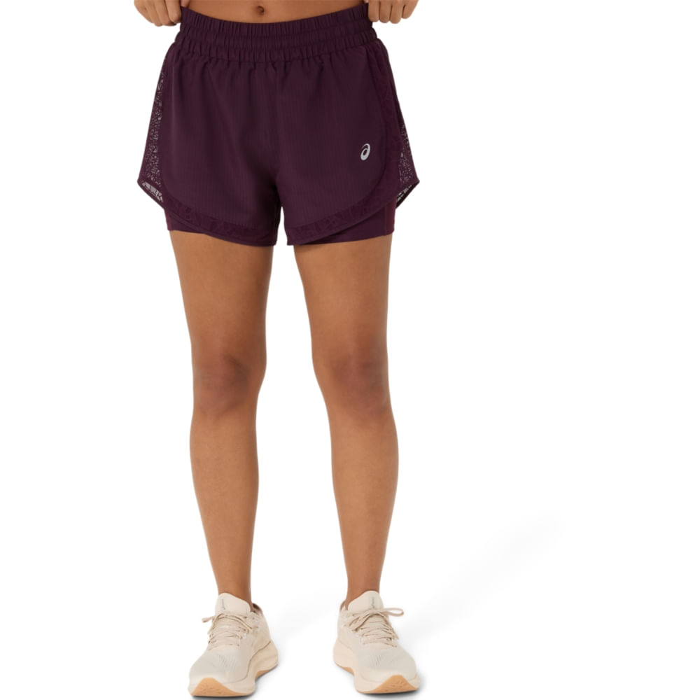 Nagino Run 2-N-1 Short - Vinho — ASICS