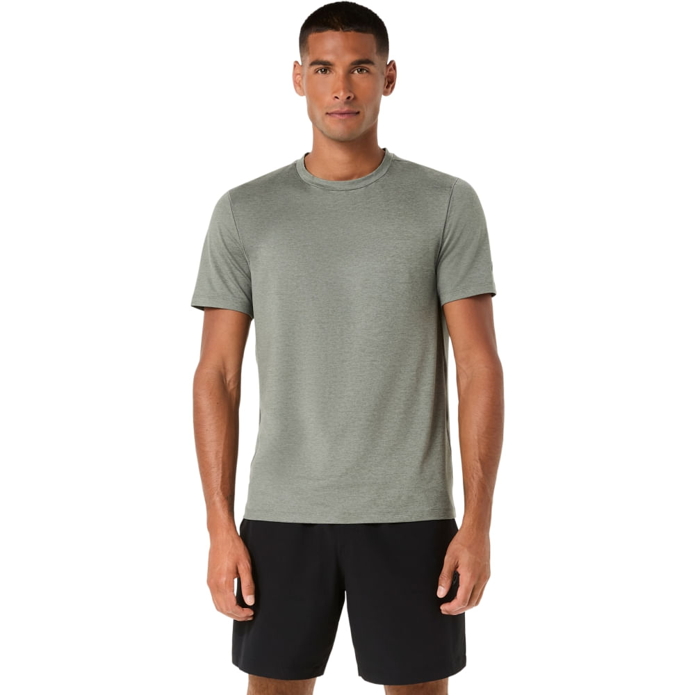 REFINED TEXTURE SHORT SLEEVE TOP - Cinza - tam: GG