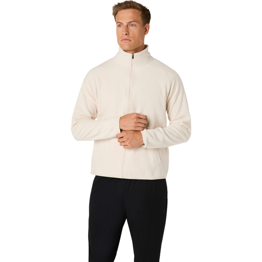 Blusão Asics Refined Texture Fleece Full Zip - Bege — ASICS